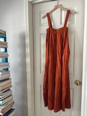 Black Crane - wide leg jumper in vibrant Rust Orange 100% Cotton